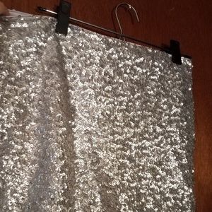 Silver Sequin Mini Skirt